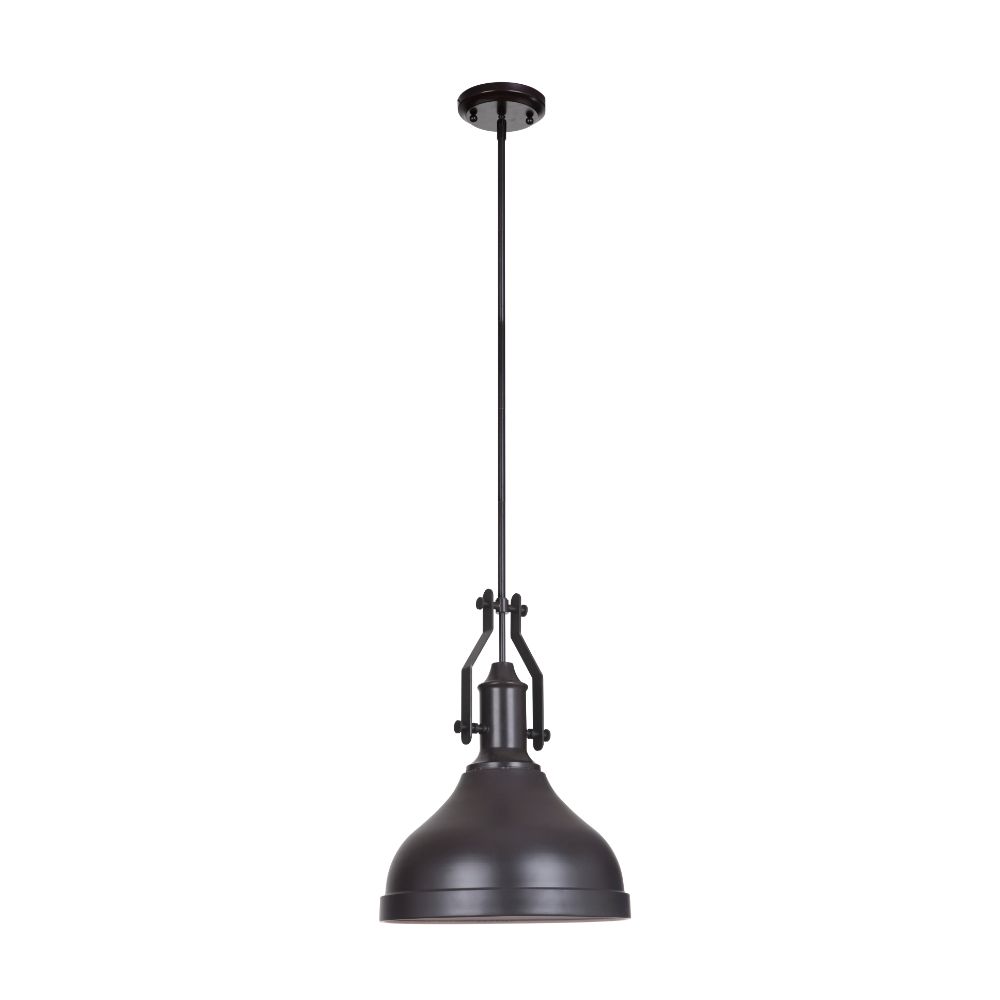 Craftmade P550OB1 1 Light Mini Pendant with Rods in Oiled Bronze with Metal Shade